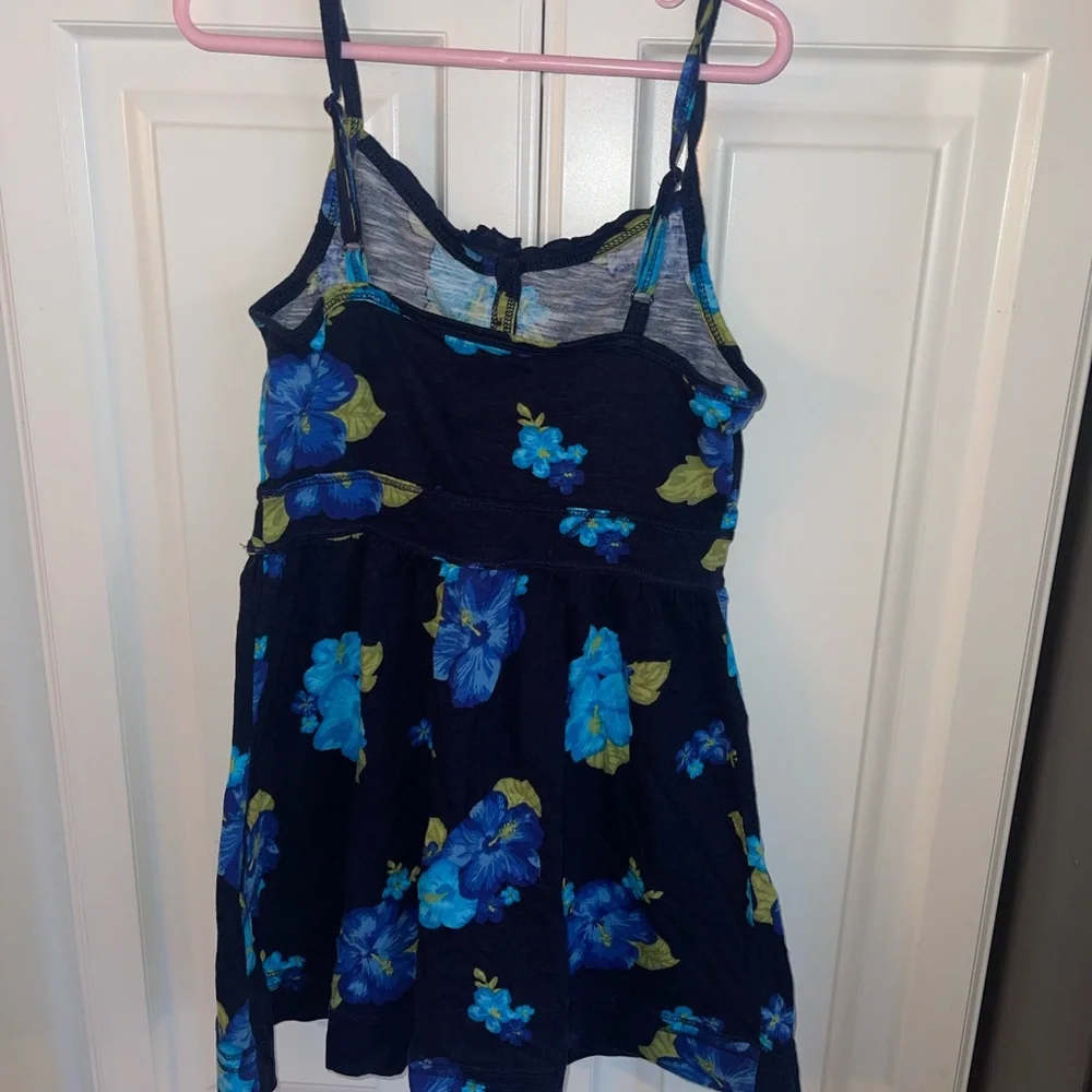 Cherokee Girls Floral Sundress Sz M 6/7‎ Navy Blue